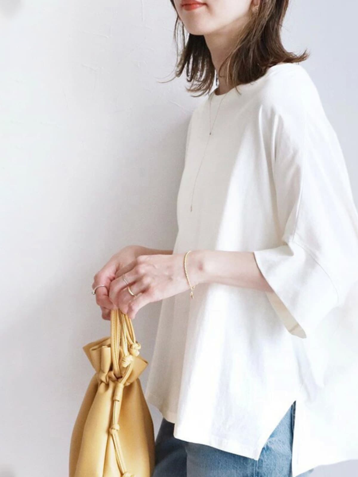 ブルベ夏/ブルベ冬服 ゆったりシルエット五分袖カットソー