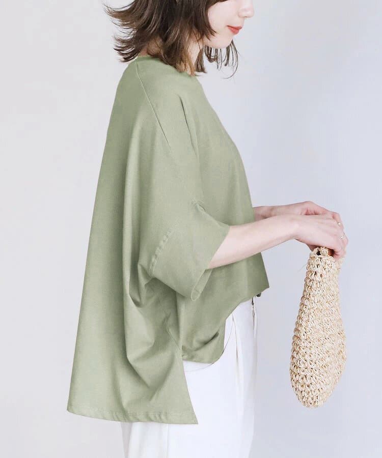 ブルベ夏/ブルベ冬服 ゆったりシルエット五分袖カットソー