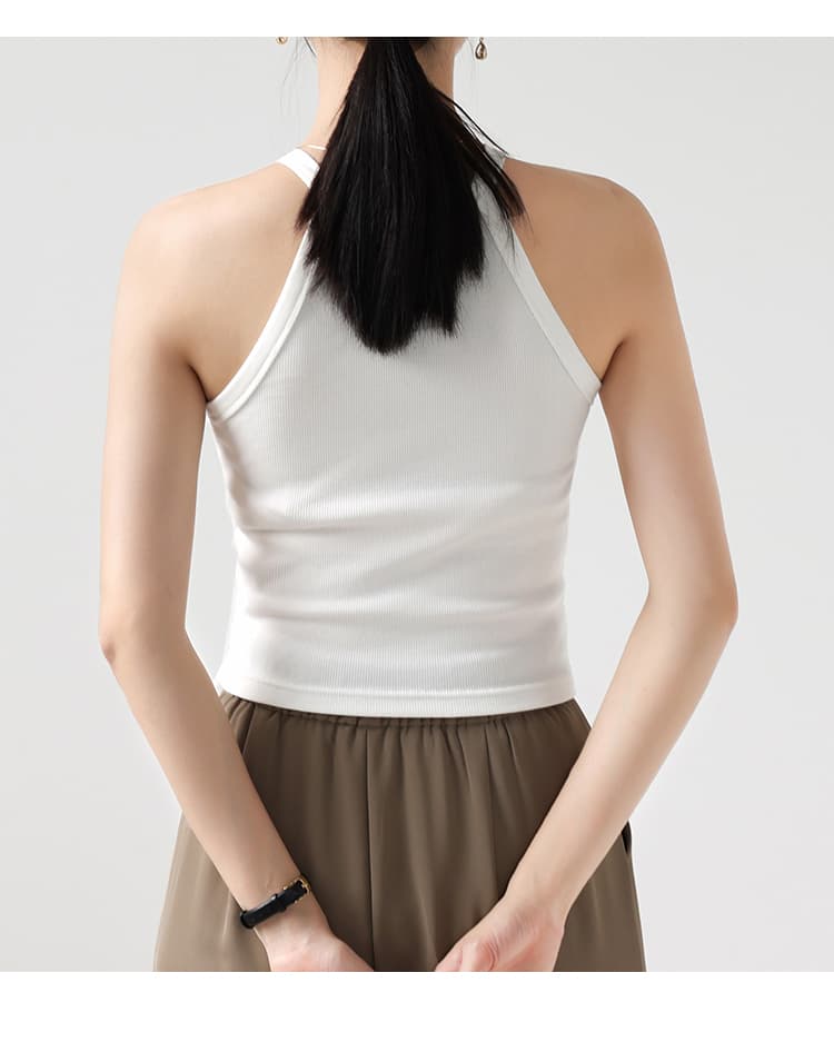 ブルベ夏/ブルベ冬服 すっきりホルターネックリブトップス