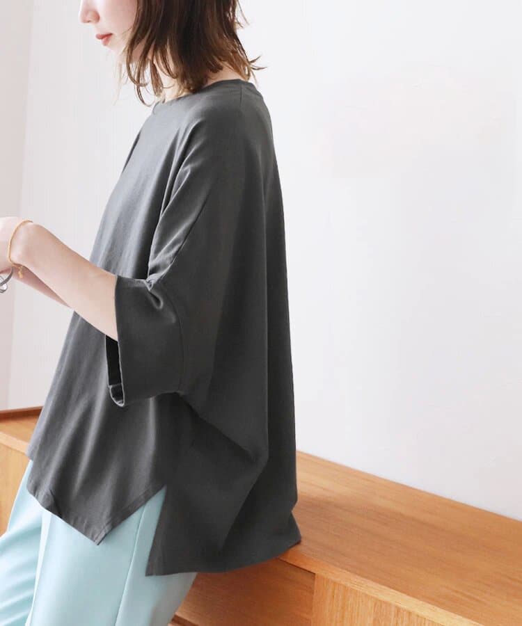 ブルベ夏/ブルベ冬服 ゆったりシルエット五分袖カットソー