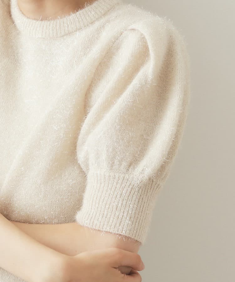 ブルベ夏/ブルベ冬服 ぽわん袖半袖ニット