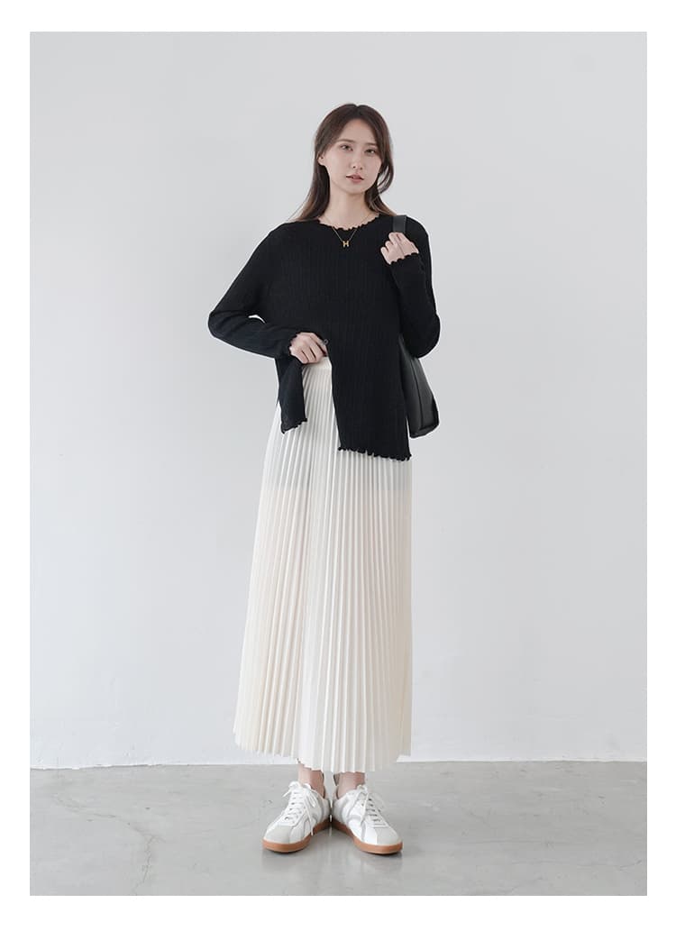 ブルベ夏/ブルベ冬服 優美なシルエット プリーツロングスカート