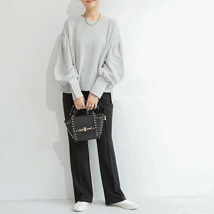 ブルベ夏/ブルベ冬服 ボリューム袖ボタン付きプルオーバー