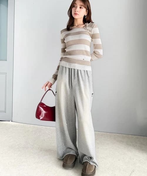 ブルベ夏/ブルベ冬服 リボン結び細リブ柔らかニット