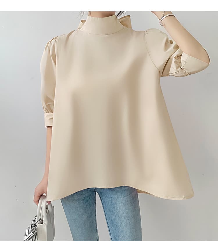 ブルベ夏/ブルベ冬服 優美リボン ハイネックブラウス