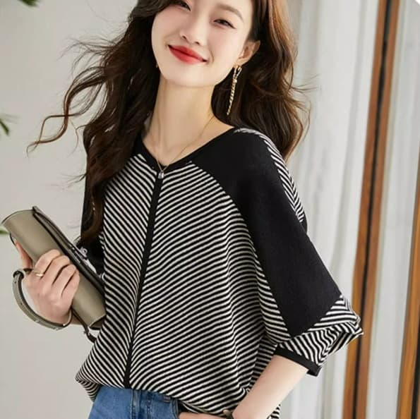 ブルベ夏/ブルベ冬服 切り替え長袖Tシャツ