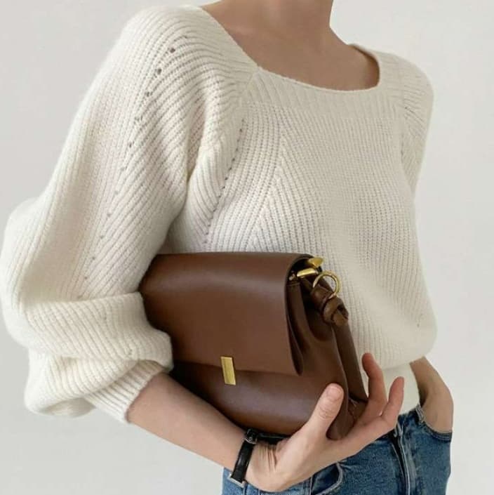 ブルベ夏/ブルベ冬服 ゆったりボートネックニット