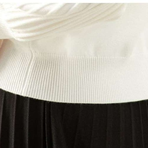 ブルベ夏/ブルベ冬服　ふんわり袖モックネックニット