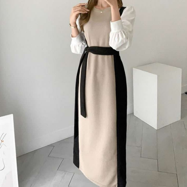 ブルベ夏/ブルベ冬服 フリル袖レイヤードワンピース