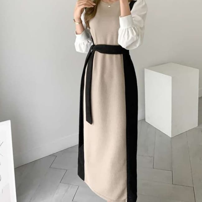 ブルベ夏/ブルベ冬服 フリル袖レイヤードワンピース