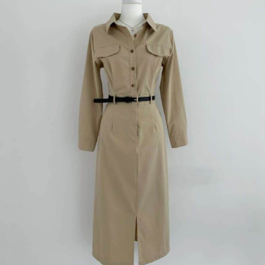 ブルベ夏/ブルベ冬服 エレガントシャツワンピース