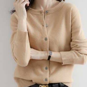 ブルベ夏/ブルベ冬服 シンプル リブ カーディガン