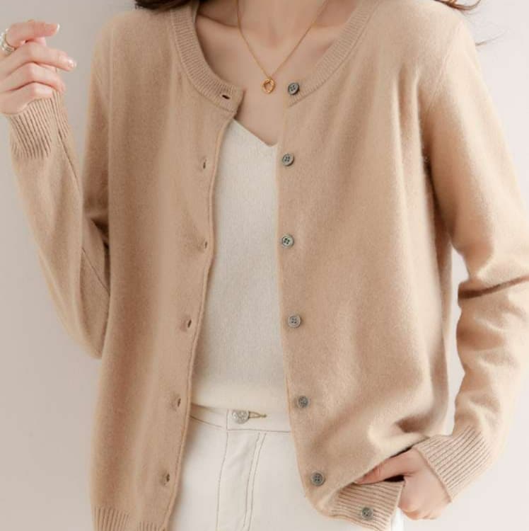 ブルベ夏/ブルベ冬服 シンプル リブ カーディガン