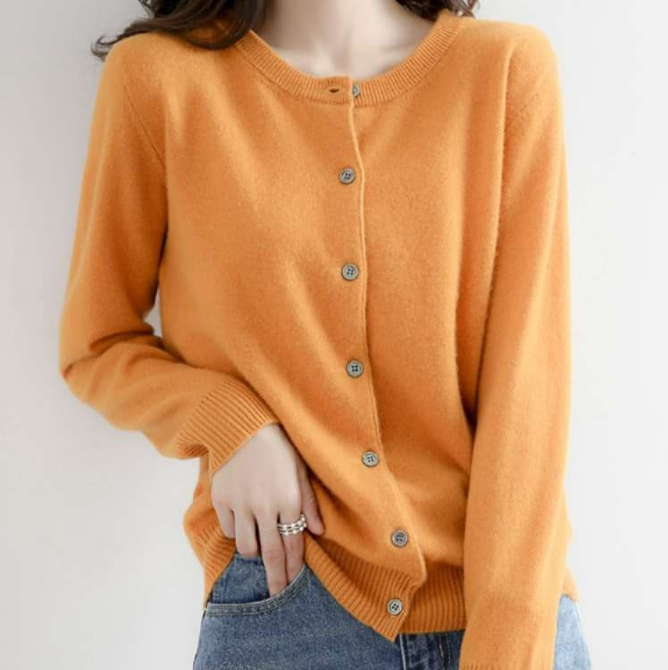 ブルベ夏/ブルベ冬服 シンプル リブ カーディガン