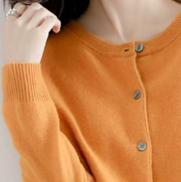 ブルベ夏/ブルベ冬服 シンプル リブ カーディガン