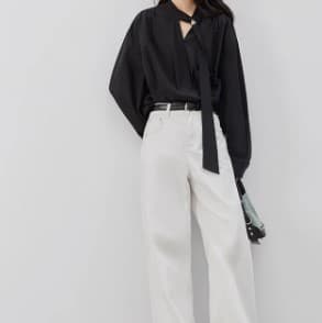 ブルベ夏/ブルベ冬服 オフネック ブラウス