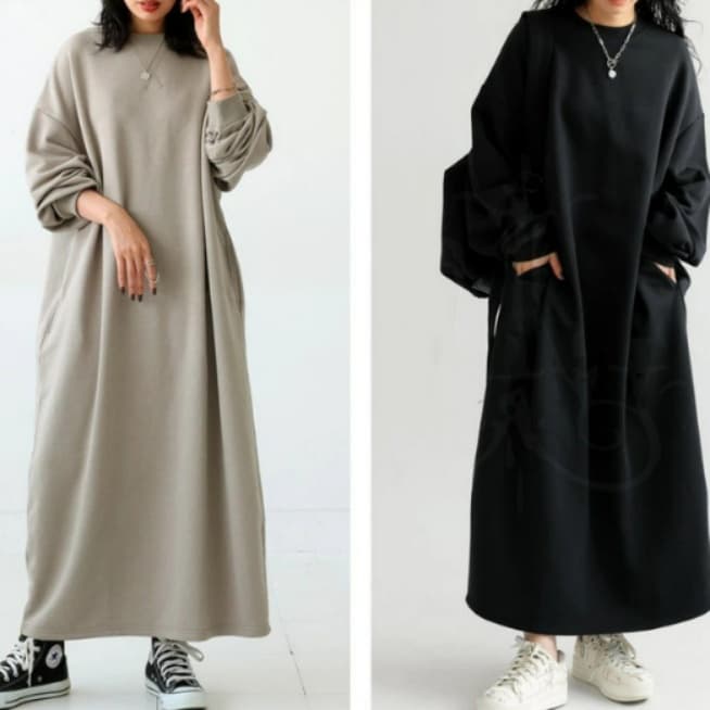 ブルベ夏/ブルベ冬服 ゆったりサイズニットワンピース