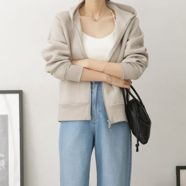 ブルベ夏/ブルベ冬服 シンプル フード付パーカー