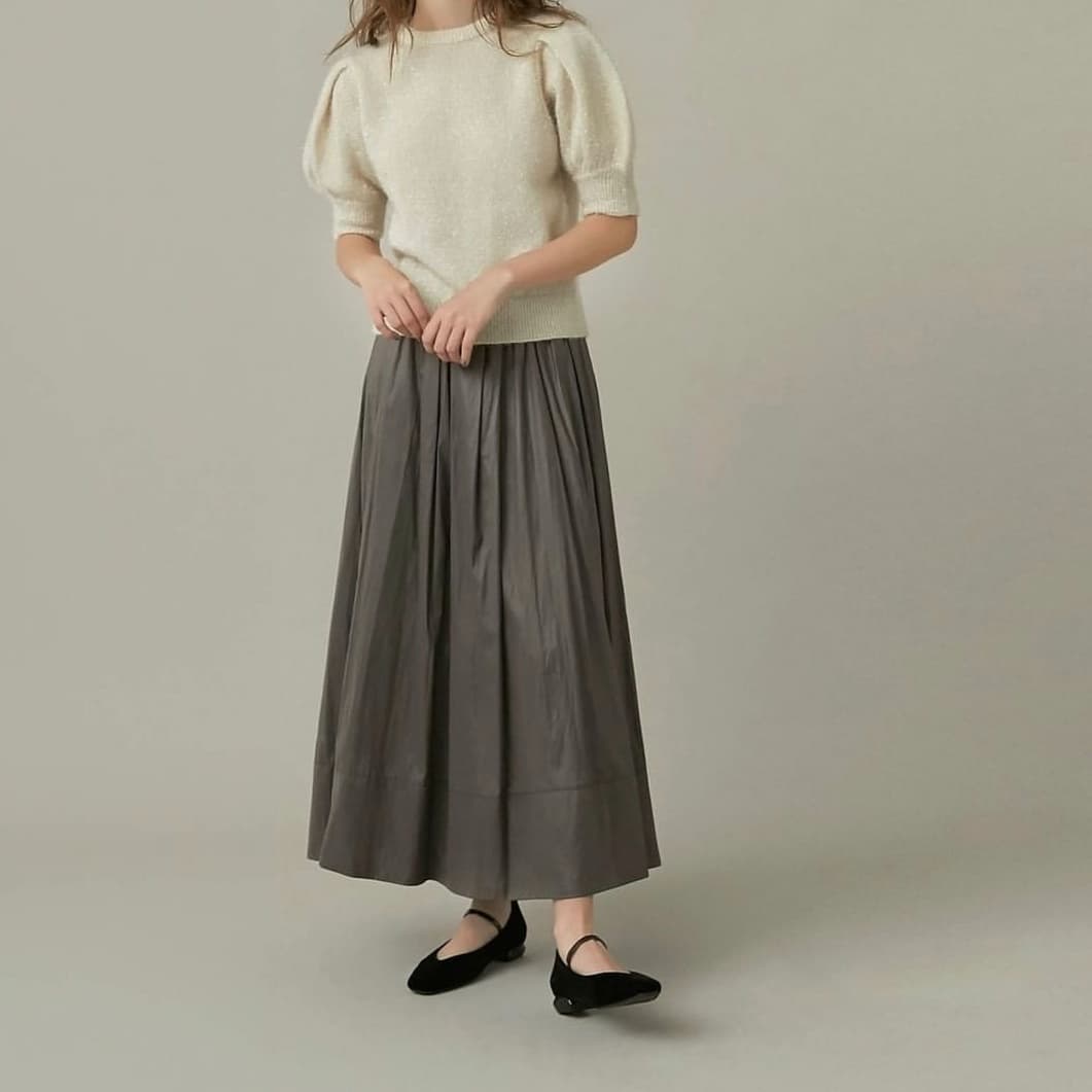 ブルベ夏/ブルベ冬服 ぽわん袖半袖ニット