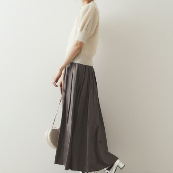 ブルベ夏/ブルベ冬服 ぽわん袖半袖ニット