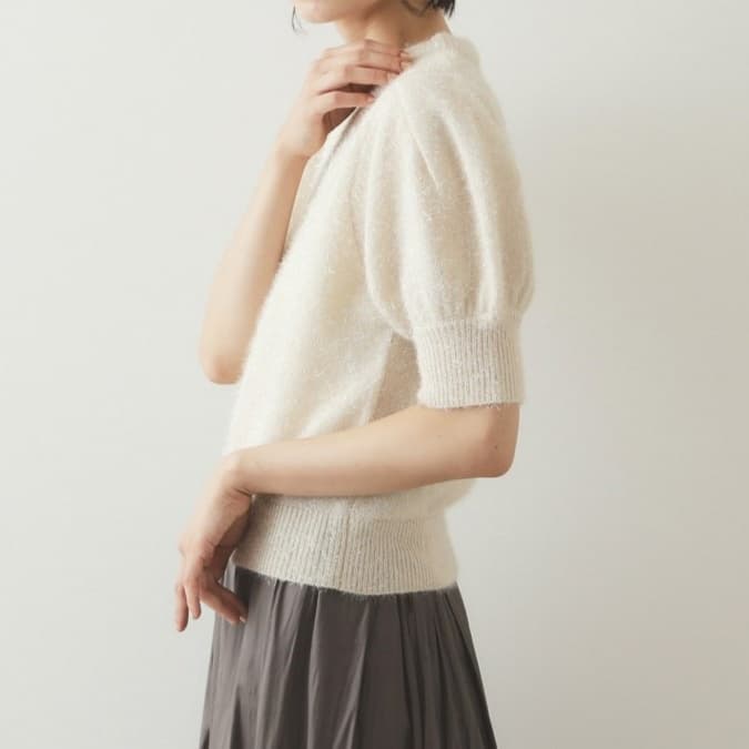 ブルベ夏/ブルベ冬服 ぽわん袖半袖ニット