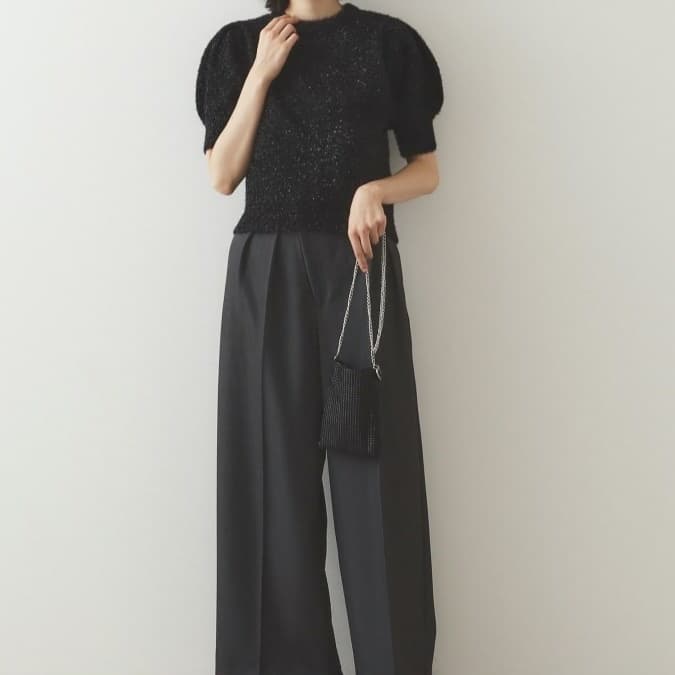 ブルベ夏/ブルベ冬服 ぽわん袖半袖ニット