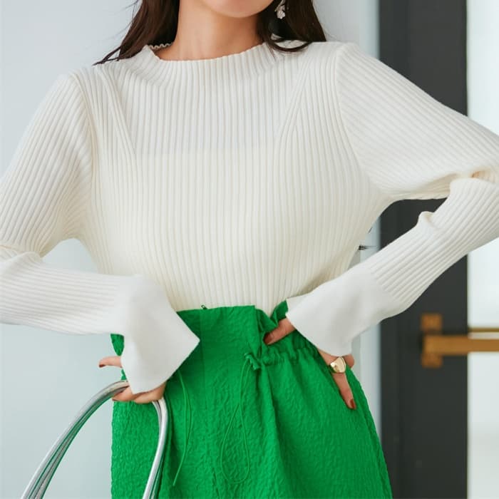 ブルベ夏/ブルベ冬服 リブ編みタートルネック