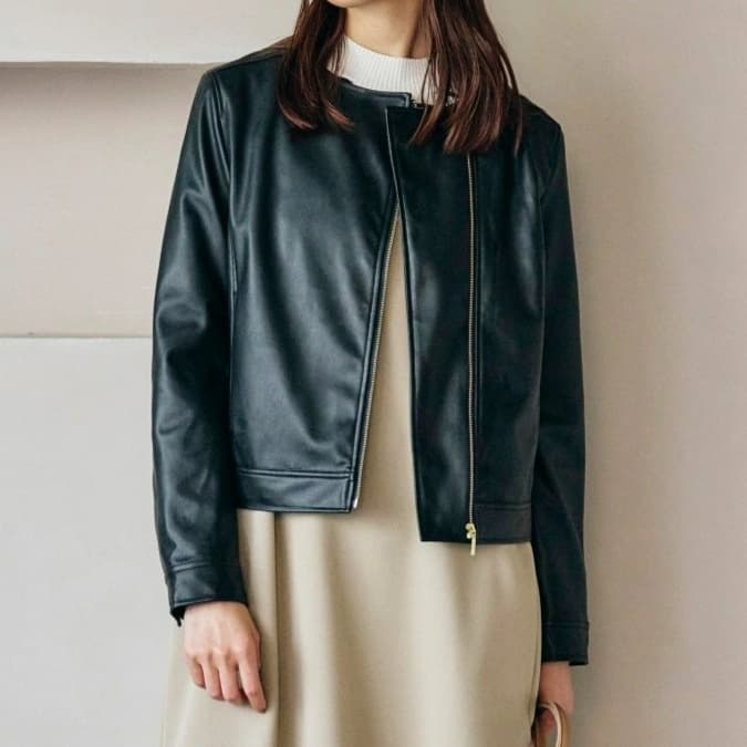 ブルベ冬服 シンプルノーカラーブルゾン