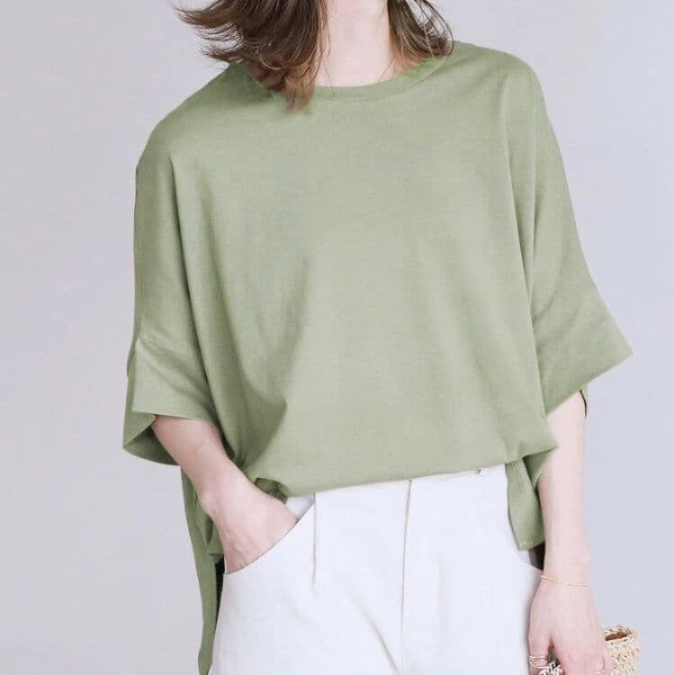 ブルベ夏/ブルベ冬服 ゆったりシルエット五分袖カットソー