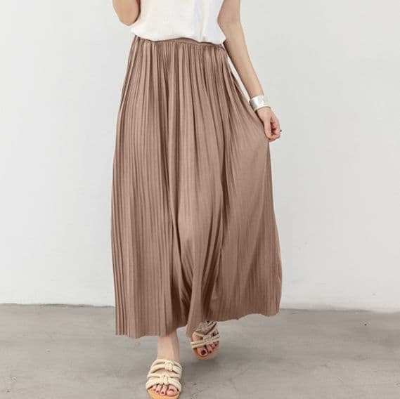 ブルベ夏/ブルベ冬服 優雅な揺れ感 ロングプリーツスカート
