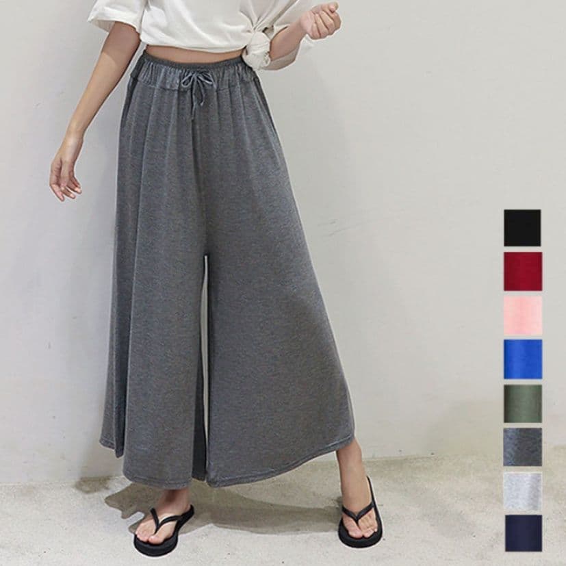 ブルベ夏/ブルベ冬服 ハイウエストワイドガチョウパンツ