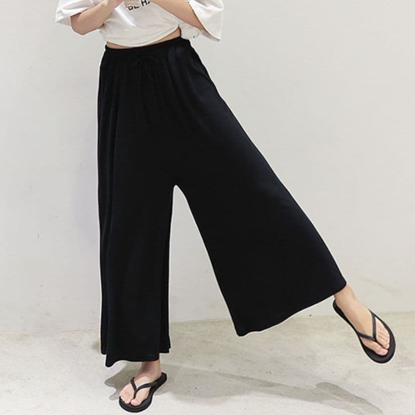 ブルベ夏/ブルベ冬服 ハイウエストワイドガチョウパンツ