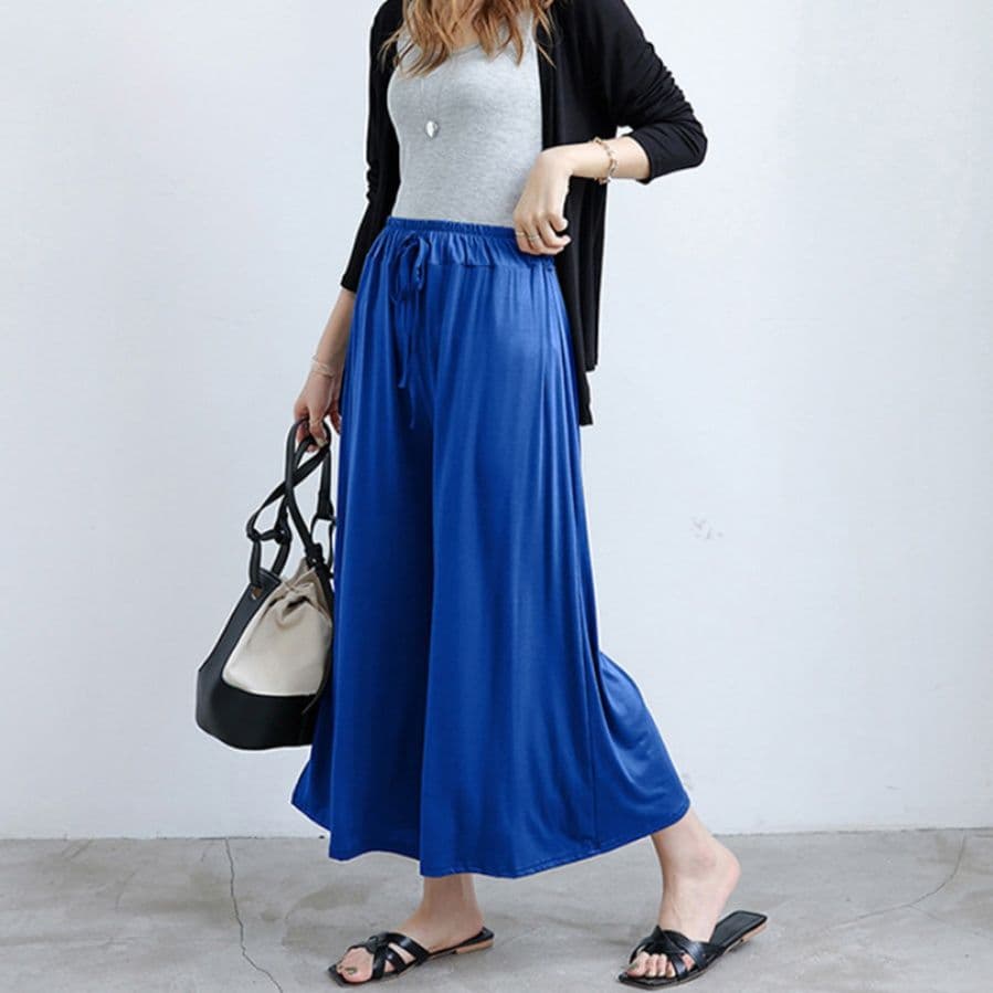 ブルベ夏/ブルベ冬服 ハイウエストワイドガチョウパンツ