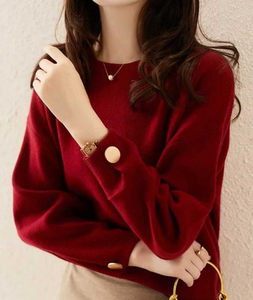 ブルベ夏/ブルベ冬服 クルーネック プルオーバーニット