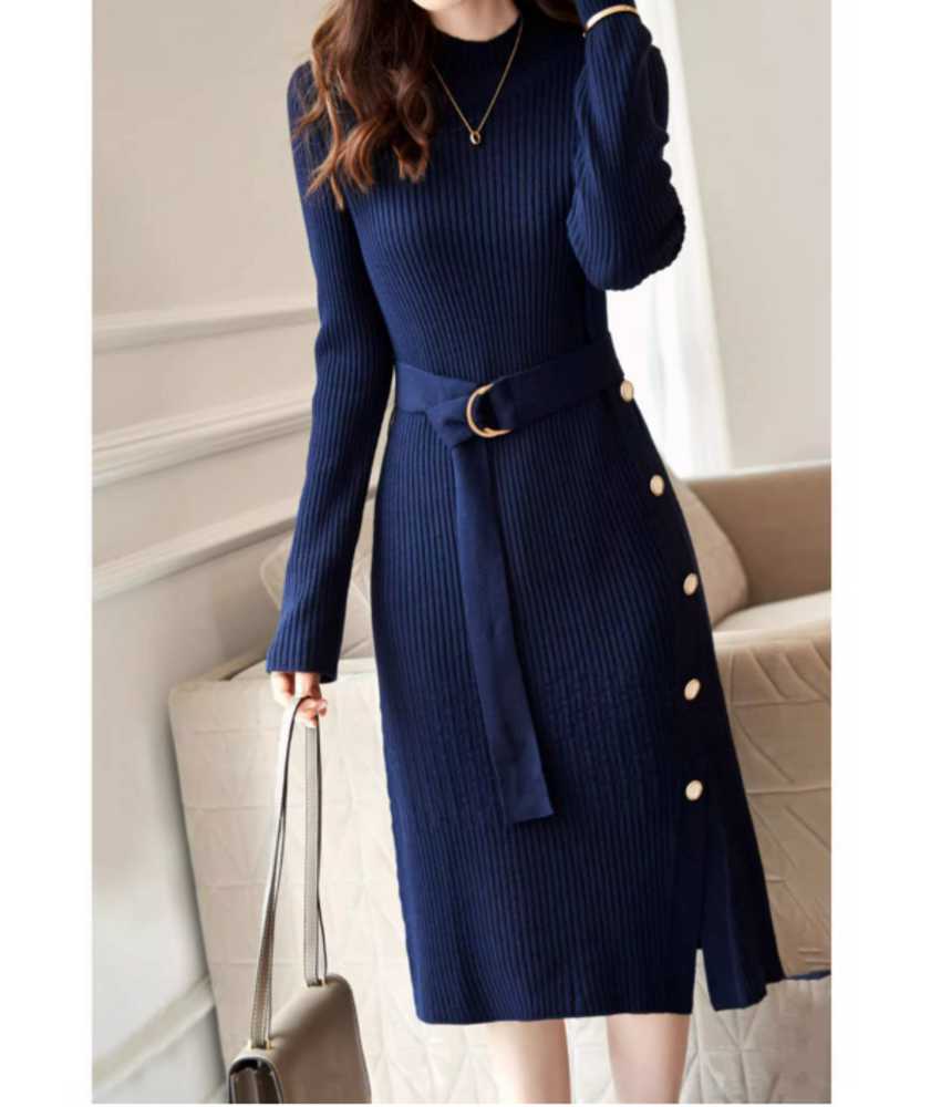 ブルベ冬服 ニットロングワンピース