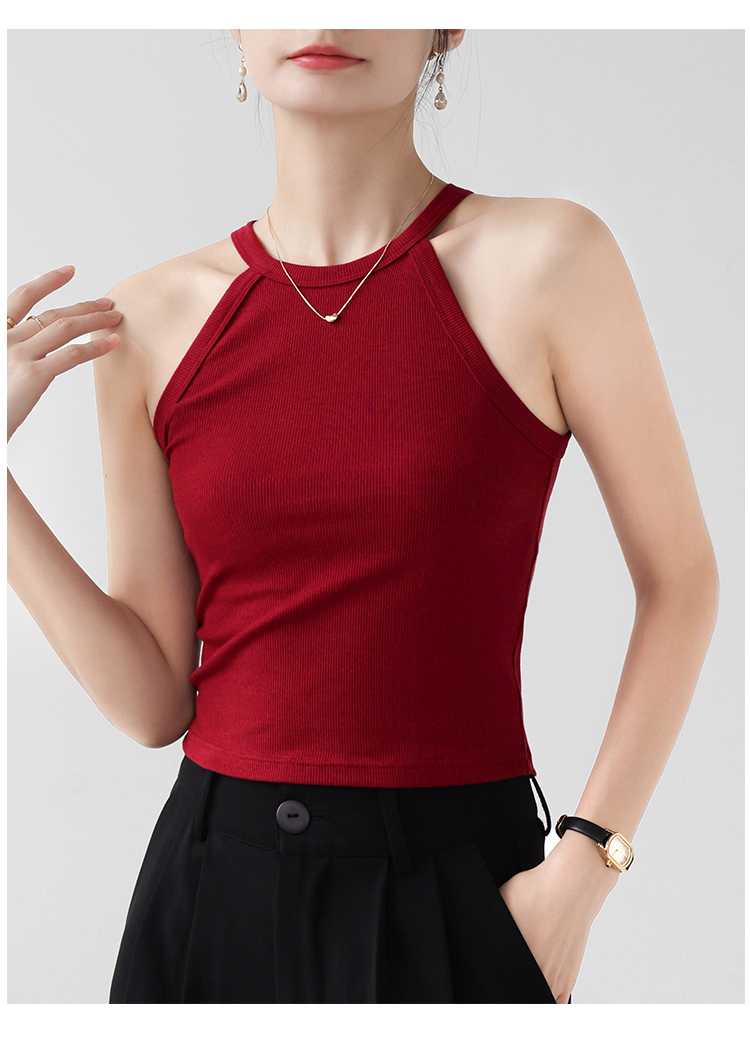 ブルベ夏/ブルベ冬服 すっきりホルターネックリブトップス