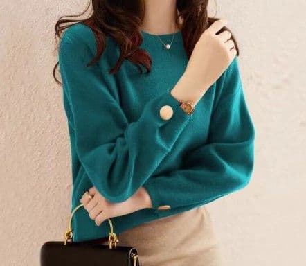 ブルベ夏/ブルベ冬服 クルーネック プルオーバーニット