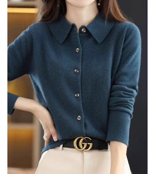 ブルベ夏/ブルベ冬服 襟付きニット