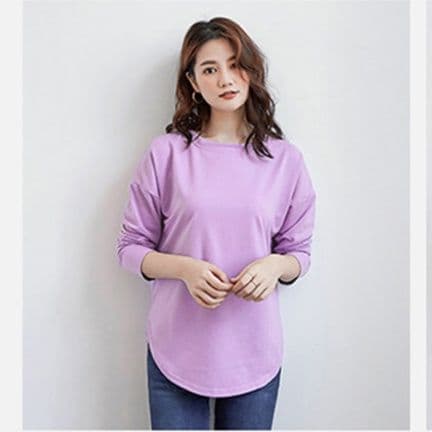 ブルベ夏/ブルベ冬服 サイドスリット入り体型カバーティーシャツ 重ね着対応