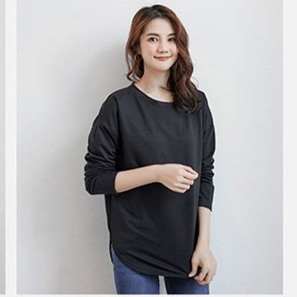 ブルベ夏/ブルベ冬服 サイドスリット入り体型カバーティーシャツ 重ね着対応