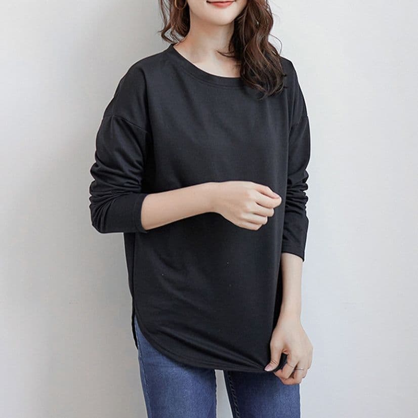 ブルベ夏/ブルベ冬服 サイドスリット入り体型カバーティーシャツ 重ね着対応