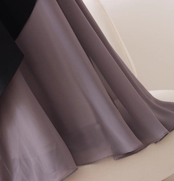 ブルベ冬服 アシンメトリー重ね切替ワンピース