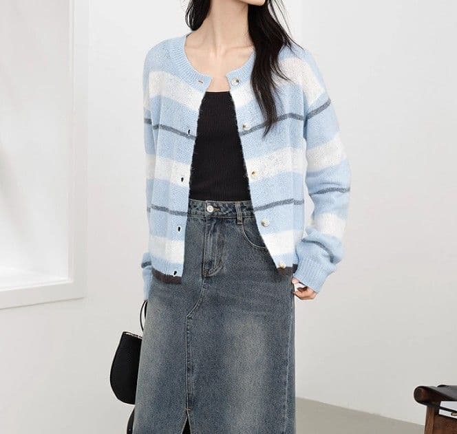 ブルベ夏/ブルベ冬服 優美シルエットカーディガン