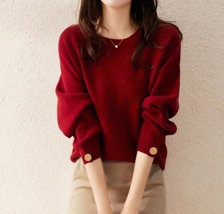 ブルベ夏/ブルベ冬服 クルーネック プルオーバーニット