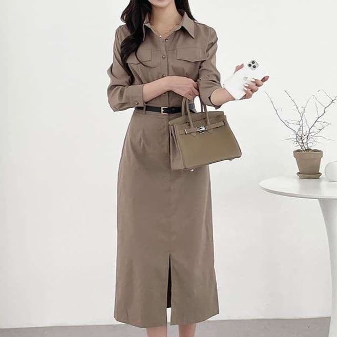 ブルベ夏/ブルベ冬服 エレガントシャツワンピース