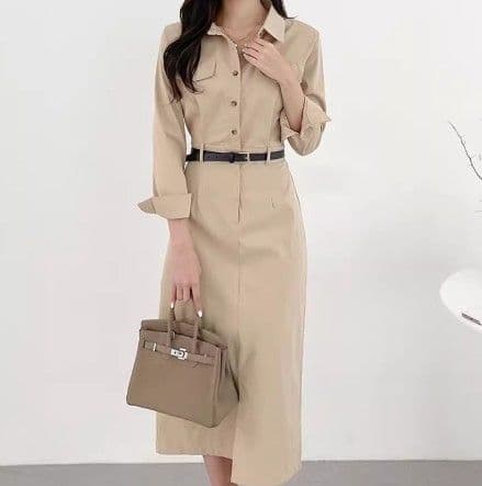 ブルベ夏/ブルベ冬服 エレガントシャツワンピース