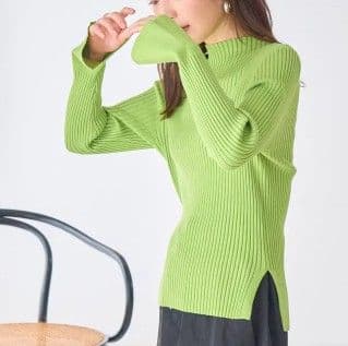 ブルベ夏/ブルベ冬服 リブ編みタートルネック