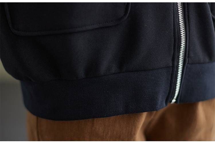 ブルベ夏/ブルベ冬服　丸襟フロントポケット付きジップアップブルゾン