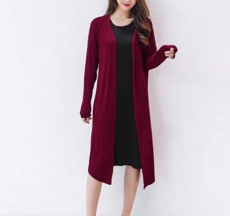 ブルベ夏/ブルベ冬服　上品なロング丈ニットカーディガン