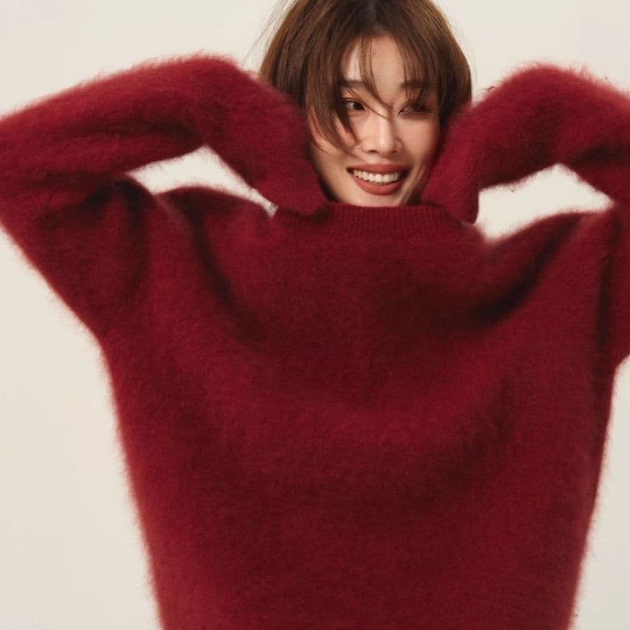 ブルベ夏/ブルベ冬服　ふんわりモヘア調ゆったりシルエットニット